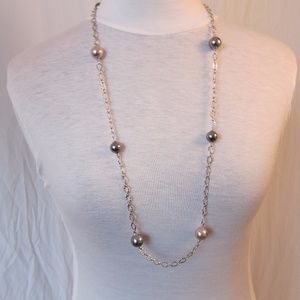 Majorica SS and cultured pearl necklace